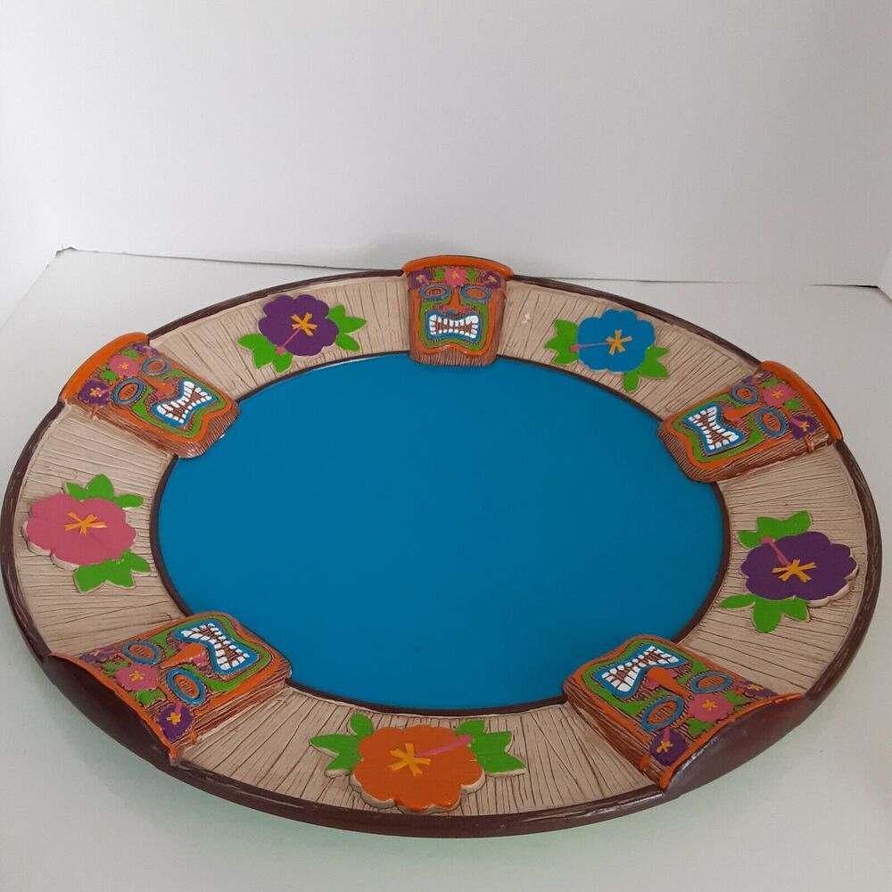 Amscan Tiki And Floral Serving Tray 16x15" Vibrant Tropical Parties